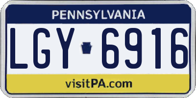 PA license plate LGY6916