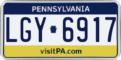 PA license plate LGY6917