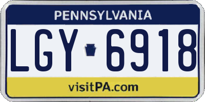 PA license plate LGY6918