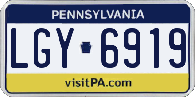 PA license plate LGY6919