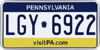 PA license plate LGY6922