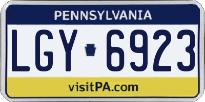 PA license plate LGY6923