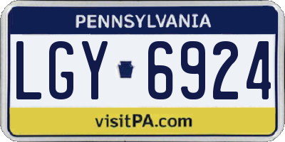 PA license plate LGY6924