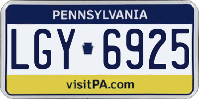 PA license plate LGY6925