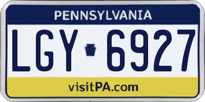 PA license plate LGY6927