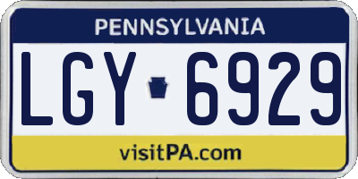 PA license plate LGY6929