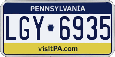 PA license plate LGY6935