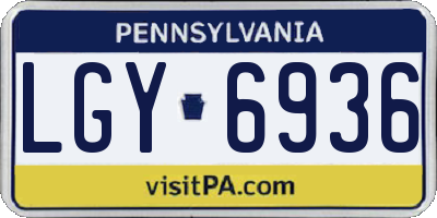 PA license plate LGY6936