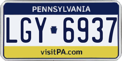 PA license plate LGY6937