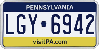PA license plate LGY6942