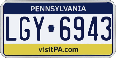 PA license plate LGY6943