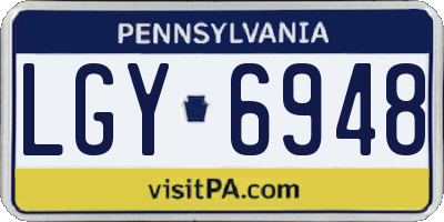 PA license plate LGY6948
