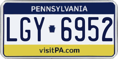 PA license plate LGY6952