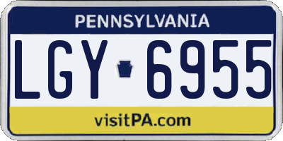 PA license plate LGY6955