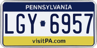 PA license plate LGY6957