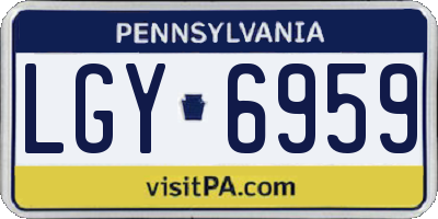 PA license plate LGY6959