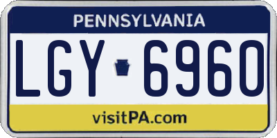 PA license plate LGY6960