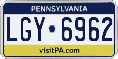 PA license plate LGY6962