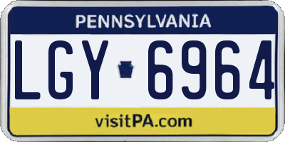 PA license plate LGY6964