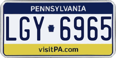 PA license plate LGY6965