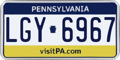 PA license plate LGY6967