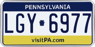 PA license plate LGY6977