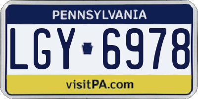 PA license plate LGY6978