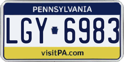 PA license plate LGY6983