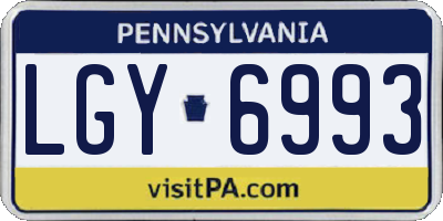 PA license plate LGY6993