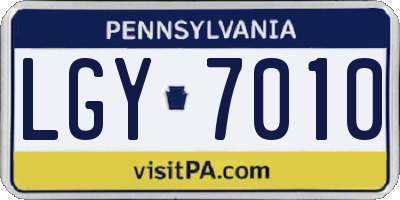 PA license plate LGY7010