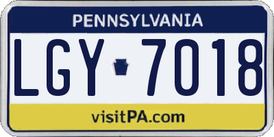 PA license plate LGY7018