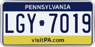 PA license plate LGY7019