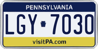 PA license plate LGY7030
