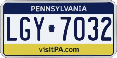 PA license plate LGY7032