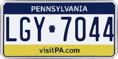 PA license plate LGY7044