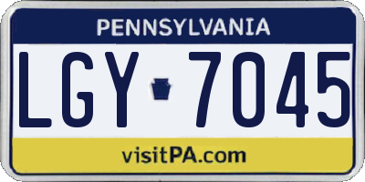 PA license plate LGY7045