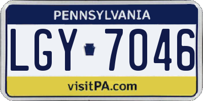 PA license plate LGY7046