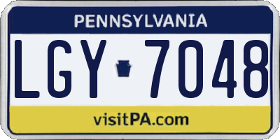 PA license plate LGY7048