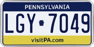 PA license plate LGY7049