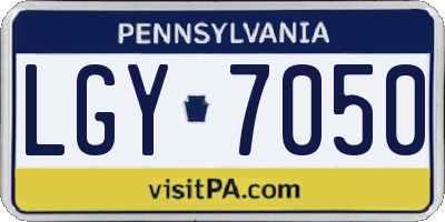 PA license plate LGY7050