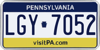 PA license plate LGY7052