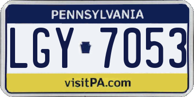 PA license plate LGY7053