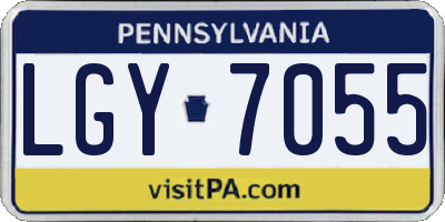 PA license plate LGY7055