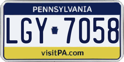 PA license plate LGY7058