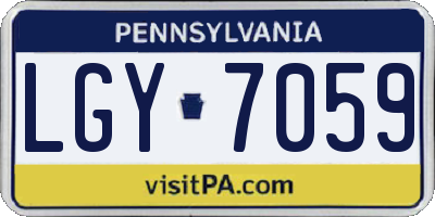 PA license plate LGY7059