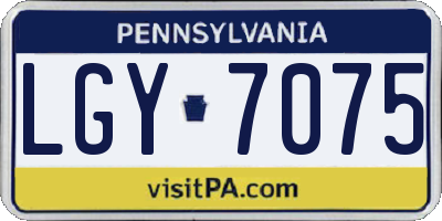 PA license plate LGY7075