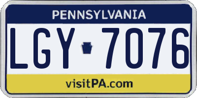 PA license plate LGY7076