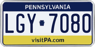 PA license plate LGY7080