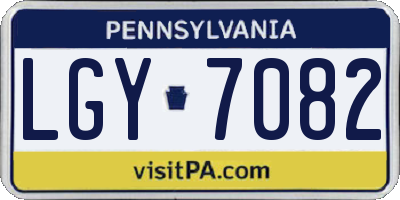 PA license plate LGY7082