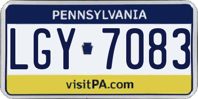 PA license plate LGY7083